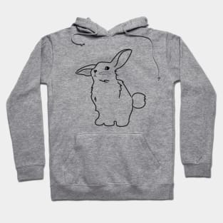 Black linear draw bunny illustration Hoodie